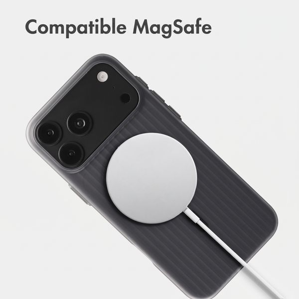 Accezz Coque arrière Lite avec MagSafe | Fluted | Apple iPhone 18 Pro Max / 17 Pro Max - Gris