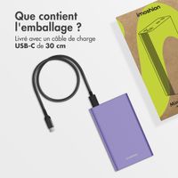 imoshion Ultra Series Aluminium Batterie externe 20.000 mAh - Charge rapide jusqu'à 33 watts - Tropical Violet