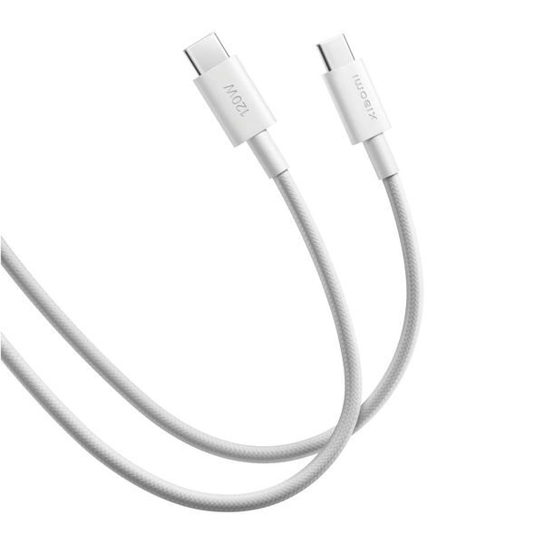 Xiaomi Câble USB-C vers USB-C Braided 120 W - 1 mètre - Blanc