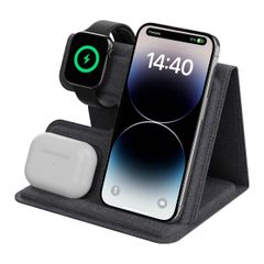 imoshion 3-en-1 Chargeur sans fil pliable Apple - iPhone / AirPods / Apple Watch - Gris