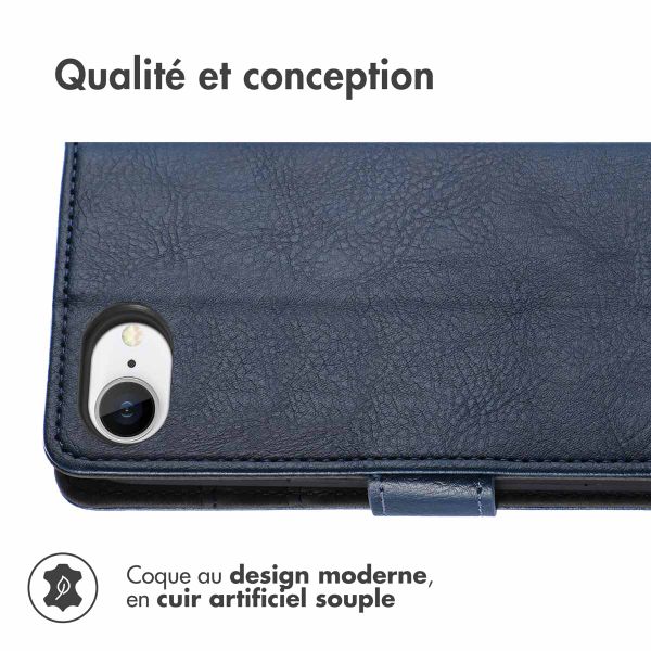 imoshion Étui de télephone portefeuille de luxe Apple iPhone 17e / 16e - Bleu foncé