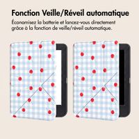 imoshion Étui de liseuse portefeuille design Pliable Kobo Clara Colour / BW - Cherry Check