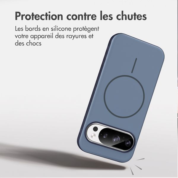 imoshion Coque arrière Color avec Thin MagSafe Ring Google Pixel 11 / 11 Pro / 10 / 10 Pro - Bleu foncé