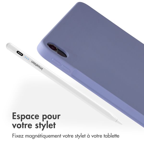 Accezz Coque Liquid Silicone avec porte-stylet Apple iPad Air 11 pouces (2026) M4 / (2025) M3 / (2024) M2 / Air 5 (2022) / Air 4 (2020) - Lila