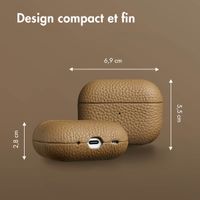 Accezz Coque en cuir véritable  Apple AirPods Pro 2 - Taupe