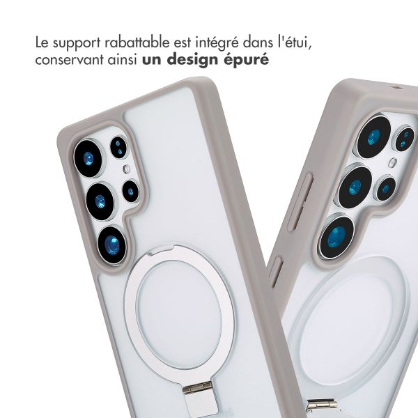 Accezz Coque Ring Stand avec MagSafe Samsung Galaxy S25 Ultra - Gris