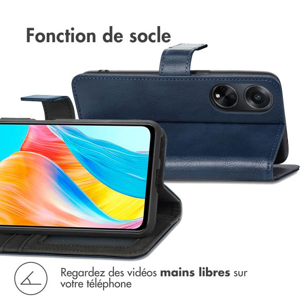 imoshion Étui de télephone portefeuille de luxe Oppo A98 - Bleu foncé