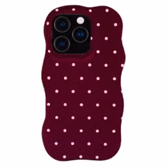Selencia Coque arrière Vivid Wavy avec MagSafe Apple iPhone 16 Pro - Happy Dots Burgundy