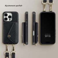 Selencia Coque de télephone Sera avec cordon et porte-cartes enveloppe Apple iPhone 16 Pro - Noir