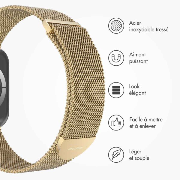 imoshion Bracelet magnétique milanais Apple Watch | 44/45/46/49 mm - Taille M - Retro Gold