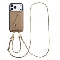 Selencia Coque de télephone Sera avec cordon et porte-cartes enveloppe Apple iPhone 18 Pro / 17 Pro - Taupe