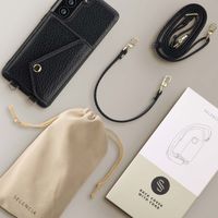 Selencia Coque de télephone Sera avec cordon et porte-cartes enveloppe Samsung Galaxy S21 FE - Noir