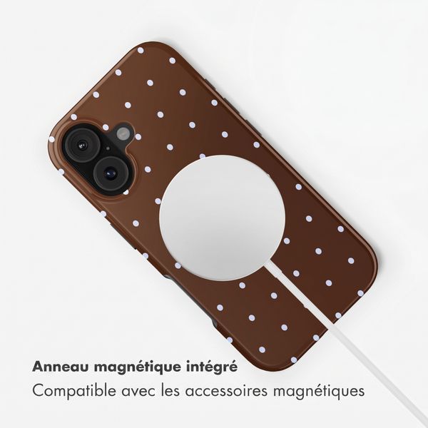 Selencia Coque arrière Vivid avec MagSafe Apple iPhone 17 - Happy Dots Chocolate