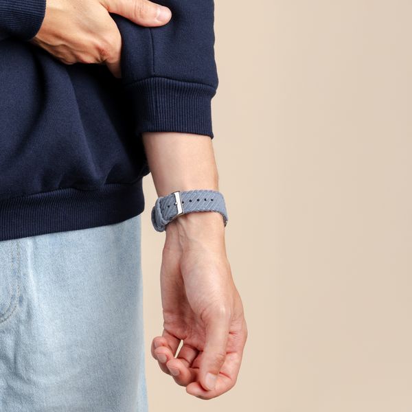 imoshion Bracelet en velours côtelé Apple Watch | 38/40/41/42 mm - Bleu clair