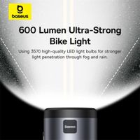Baseus PrimeTrip support de téléphone 2-en-1 pour vélo avec lumière de vélo - Magnétique - Universel - Cosmic Black
