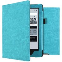 imoshion Étui de liseuse portefeuille en cuir végan Kobo Aura H2O - Bleu clair