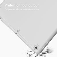 Accezz Coque tablette portefeuille Smart Silicone Apple iPad 9 (2021) 10.2 pouces / iPad 8 (2020) 10.2 pouces / iPad 7 (2019) 10.2 pouces - Gris
