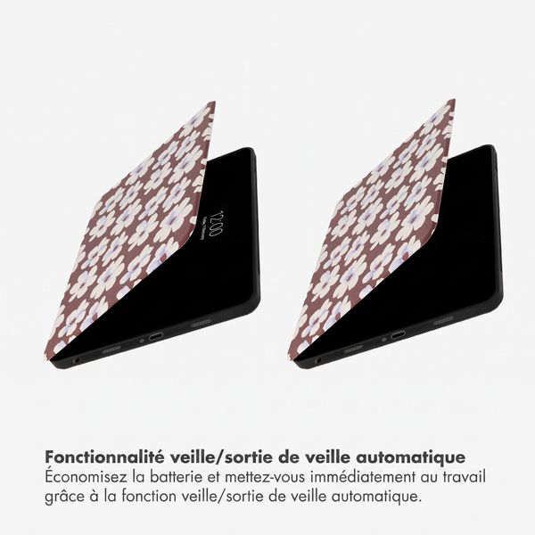 Selencia Coque tablette Vivid Samsung Galaxy Tab A11 Plus / A9 Plus - Choco Flower Pop