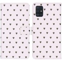 imoshion Design Softcase Bookcase Samsung Galaxy A51 - Hearts Allover White