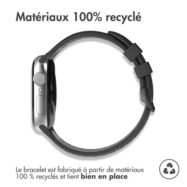 imoshion Bracelet sport en silicone avec boucle Apple Watch | 38/40/41/42 mm - Black / Grey