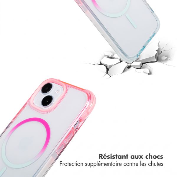 Selencia Coque arrière MagSafe Gradient Apple iPhone 15 - Rose / Bleu