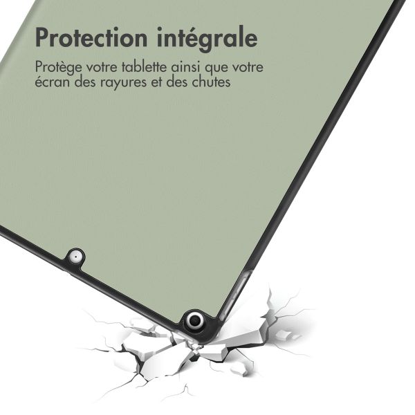 imoshion Coque tablette Design Trifold Apple iPad 9 (2021) 10.2 pouces / iPad 8 (2020) 10.2 pouces / iPad 7 (2019) 10.2 pouces - Floral Green
