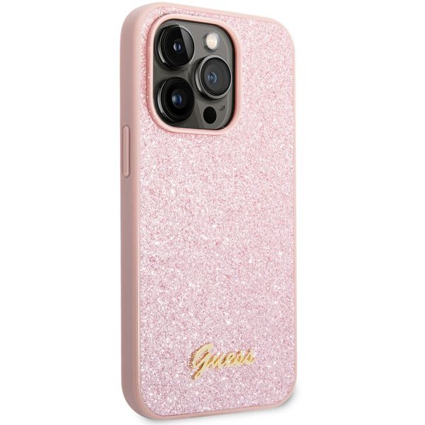 Guess Coque Glitter Flakes Apple iPhone 14 Pro Max - Rose