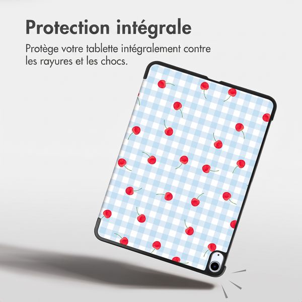 imoshion Coque tablette Design Trifold Apple iPad Air 11 pouces (2026) M4 / (2025) M3 / (2024) M2 / Air 5 (2022) / Air 4 (2020) - Cherry Check