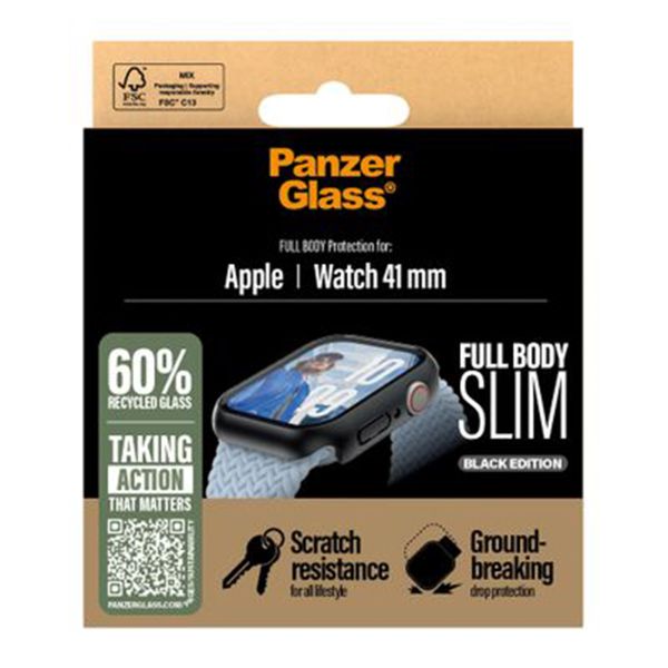 PanzerGlass Coque Full Body slim Apple Watch 7 / 8 / 9 - 41 mm - Noir