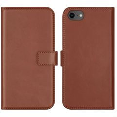 Selencia Étui portefeuille en cuir véritable Apple iPhone SE (2022 / 2020) / 8 / 7 / 6(s) - Marron clair