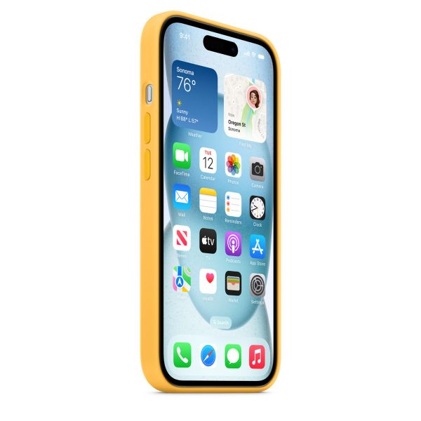Apple Coque en silicone MagSafe Apple iPhone 15 - Sunshine