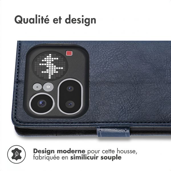 imoshion Étui de télephone portefeuille de luxe Nothing Phone (4a) Pro - Bleu foncé