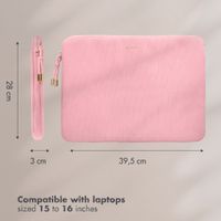 Selencia Pochette ordinateur Corduroy 15-16 pouces - Soft Blush