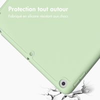 Accezz Coque tablette portefeuille Smart Silicone Apple iPad 9 (2021) 10.2 pouces / iPad 8 (2020) 10.2 pouces / iPad 7 (2019) 10.2 pouces - Vert clair
