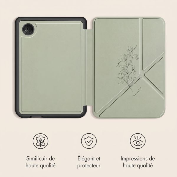imoshion Étui de liseuse portefeuille design Pliable Kobo Clara Colour / BW - Floral Green