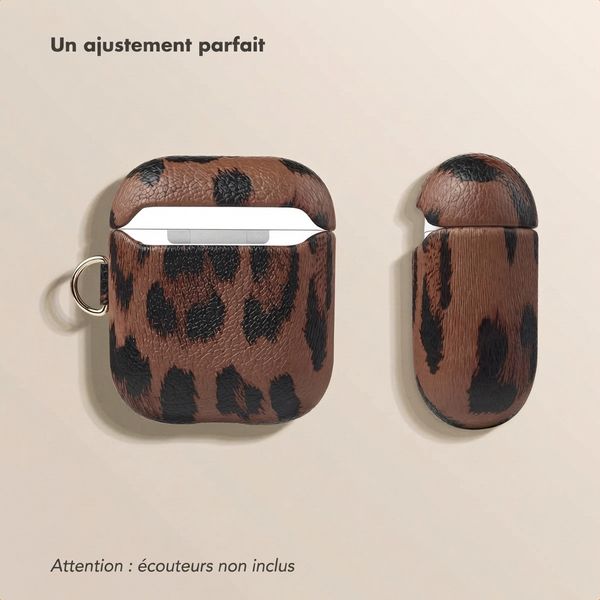 Selencia Coque Sabi motif panthère  Apple Airpods 1 / 2 - Mocha Brown