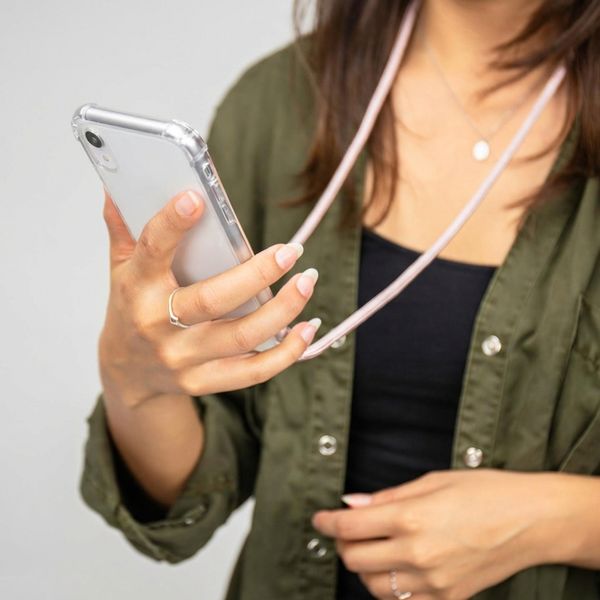 imoshion Coque arrière transparente avec cordon Apple iPhone 12 (Pro) - Rose Doré