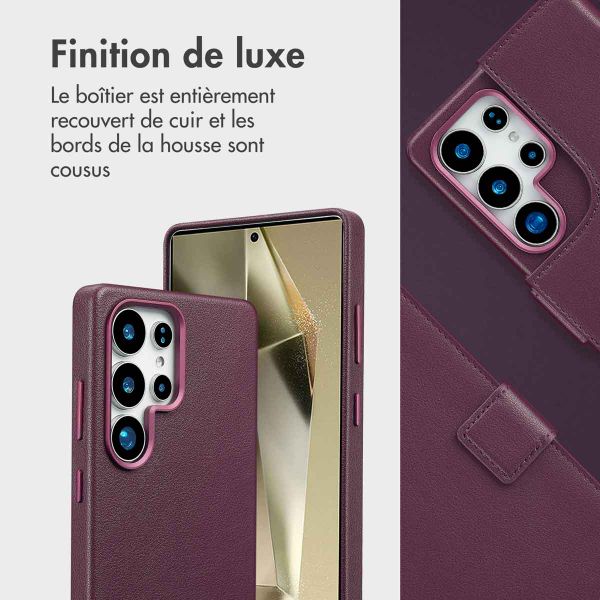 Accezz Étui de télephone portefeuille en cuir 2-en-1 avec MagSafe Samsung Galaxy S25 Ultra - Heath Purple