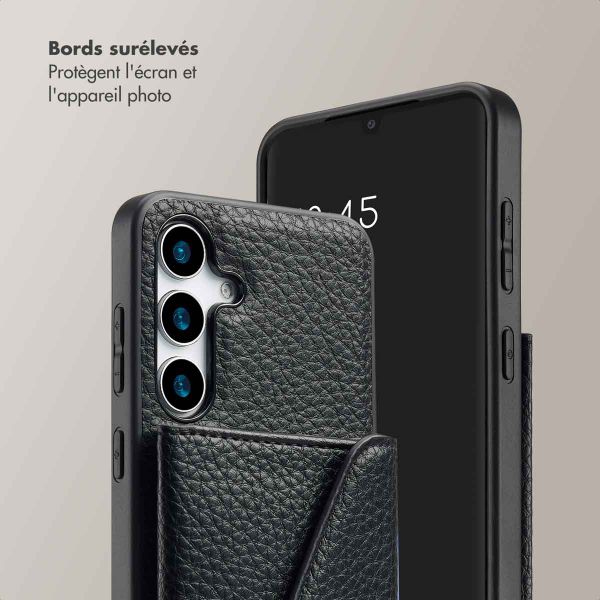Selencia Coque de télephone Sera avec cordon et porte-cartes enveloppe Samsung Galaxy S25 / S24 - Noir