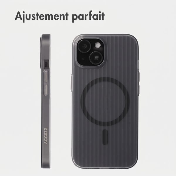 Accezz Coque arrière Lite avec MagSafe | Fluted | Apple iPhone 15 - Gris
