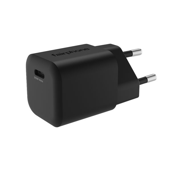 Fairphone Chargeur rapide USB-C 30 W - Chargeur GaN - Noir
