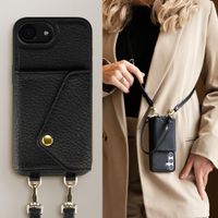 Selencia Coque de télephone Sera avec cordon et porte-cartes enveloppe Apple iPhone 17e / 16e - Noir