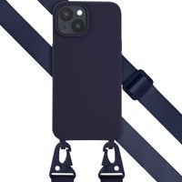 Selencia Coque silicone avec cordon amovible Apple iPhone 15 - Bleu foncé