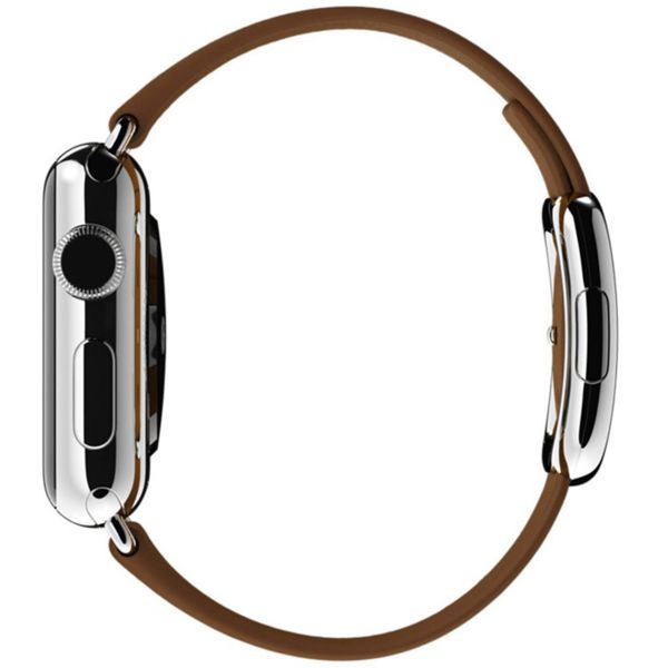 Apple Bracelet Leather Band Modern Buckle Apple Watch | 38/40/41/42 mm - Taille S - Marron