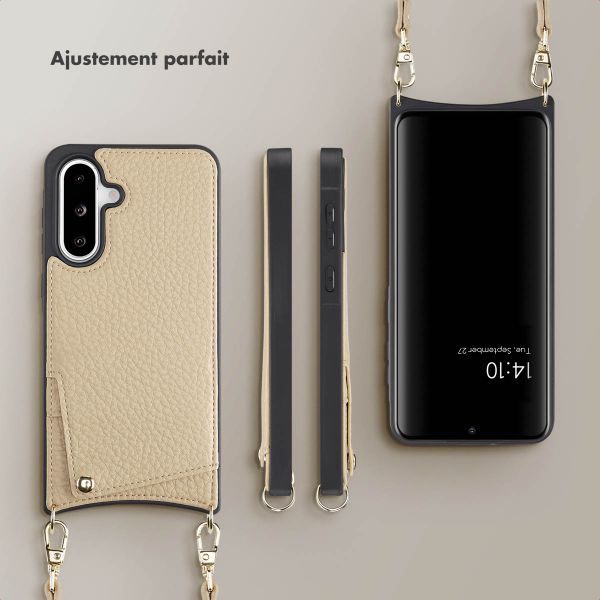 Selencia Coque de télephone Nova avec cordon et porte-cartes Samsung Galaxy A36 / A56 - Beige
