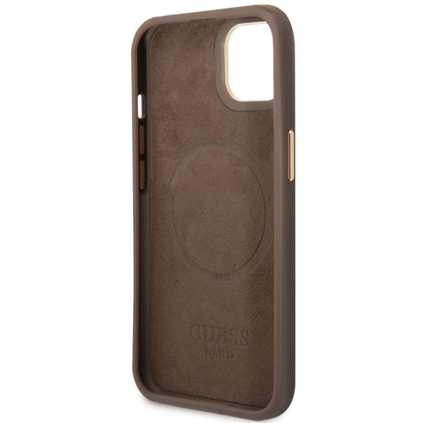 Guess Coque 4G Logo Monogram MagSafe Apple iPhone 14 - Marron