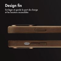 Accezz Coque MagSafe en cuir vintage Apple iPhone 14 Pro - Rustic Brown