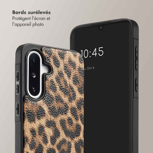 Selencia Coque de télephone Nova avec cordon et porte-cartes Samsung Galaxy A36 / A56 - Leopard