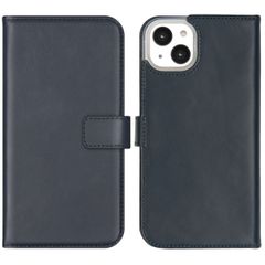 Selencia Étui portefeuille en cuir véritable Apple iPhone 14 Plus - Bleu