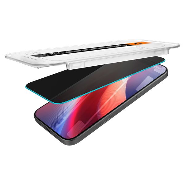 Spigen Protection d'écran en verre trempé GLAStR Privacy Applicator - lot de 2 Apple iPhone 17 / 17 Pro / 16 Pro